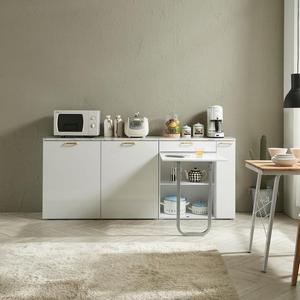 접이식 와이드 렌지대 1200수납장 N027 주방수납장 지투 + 식탁 세트 800