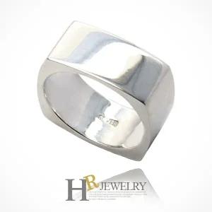 [호림쥬얼리]실버92.5정.품)두께감이_좋은(HR)실버 클레식 네모 반지(NO.20058)