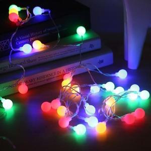 [OFM7LORP]앵두 30P 감성전구 투명선 컬러 배터리형 크