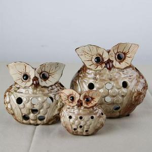 [RG939651]브라운 부엉이가족 캔들홀더 3p 장식소품 촛대