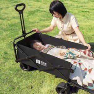 폴딩 뒷문개방 외건 캠핑용 웨건 접이식 카트 블랙M 수레
