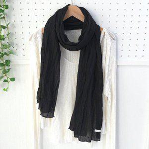 [애슬릿] 면100 무지 주름 롱 스카프 봄 간절기 머플러