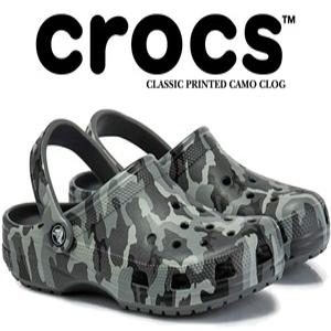 크록스 밀리터리 클래식 프린티드 카모 클로그 그레이