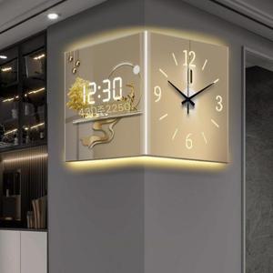 코너 벽시계 모서리 양면 LED 선물 집들이 조명