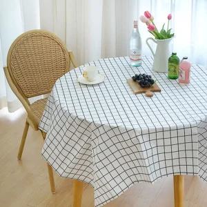 식탁보 양면 방수 캠핑 파티 테이블보 식탁매트 화이트체크 100x140/감성식탁보/양면방수식탁보/식탁테이블