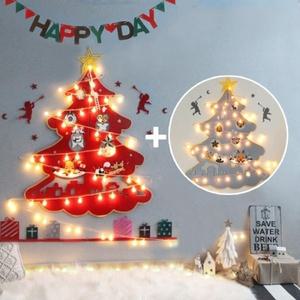 더원스토리 크리스마스 투컬러벽트리_레드그레이 트리 장식 소품 전구