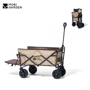 웨건 MOBI GARDEN 모비가든 캠핑 폴딩웨건 뒷문 개방형 접이식 캐리어 수레 대용량 오픈형 롤테이블 설치
