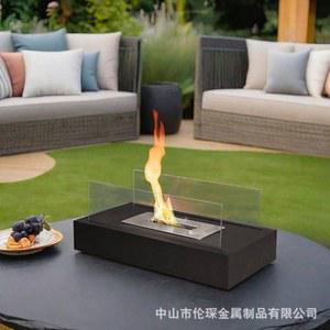 가정용 난로 에탄올 불멍램프 무드등 선물 미니 화로 소형 야외 블랙 코너 매립형 유리