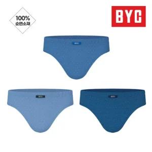 BYC 남성 3매입 순면 미디 삼각팬티 인밴드 브리프 MCF2271