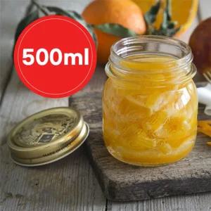 피도병 쨈병 수제 과일청 유리 밀폐용기 콰트로 500ml/내열/용기/밀폐/유리병/반찬/원형/예쁜/공병/투명/통