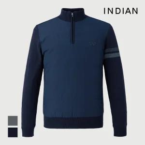 [INDIAN] 우븐배색 방풍하프 집업니트_MIGBHYW9151
