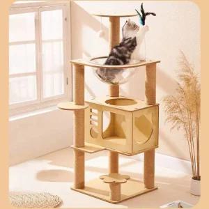 고양이 스크래쳐 원목 소형 숨숨집 놀이터 캣폴 캣타워 타워