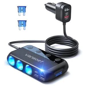 밴수트 9-IN-1 차량용 시거잭 멀티소켓 고속 충전기 12V 24V PD/QC지원