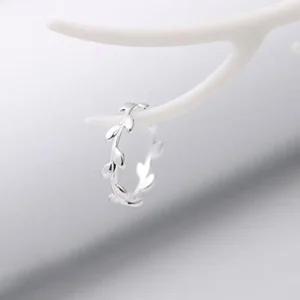 AC1611 내츄럴 올리브 나무 S925 모던 심플 실버 반지 나무반지 패션반지