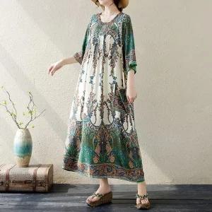 [아우트]빅사이즈 여름원피스 F007273_에스닉패턴