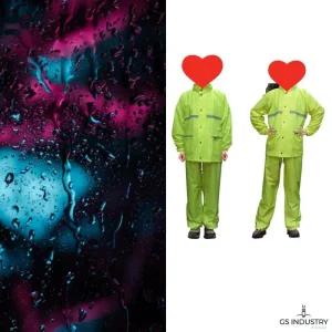 [아우트]PVC코팅 상하 우의 형광 투피스우의