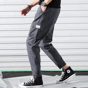 바지 포켓 블랙 IS 청 롤업팬츠 허리밴딩 밴