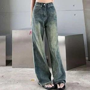 [아우트]청바지 여성 찢어진 데일리 캐주얼 연청