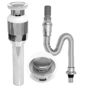 간편설치 자동폽업(오픈형) + 다용도 고무 아이트랩 세면대부속 세면대 배수구 배수관