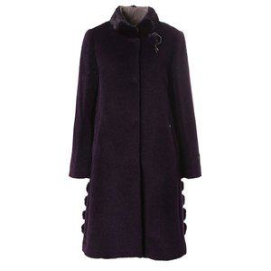 [벨리시앙](의정부점)밍크 배색 와이어 카라 롱 코트_LC0407