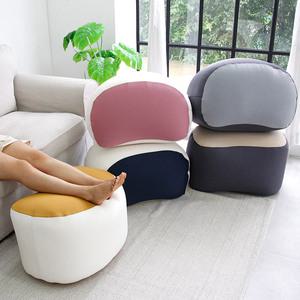 폴랑 폭신 배색 풋스툴 패브릭 발받침대 다리 보조의자 인테리어 쿠션