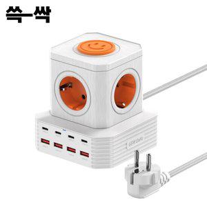 쓱싹 13in1 타워 멀티탭 큐브 과부하차단 초고속 충전 65WTOWER