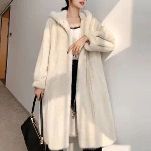 [하젤] 르샤펠 밍크퍼 후드 롱코트_W3651