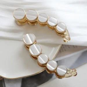 일자형 진주 헤어핀 고정 머리핀 중단발 머리 올림