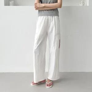 [아우트]카고팬츠 허리밴딩 시원한 뒷포켓 여 9부