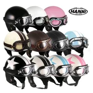 오토바이 바이크 전동 스쿠터 헬멧 클래식 패션 고글모 반모 하프페이스