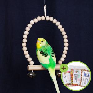 천연 원목 종그네 앵무새 장난감 잉꼬 모란 버드토이 스트레스 해소에 좋은 반려조