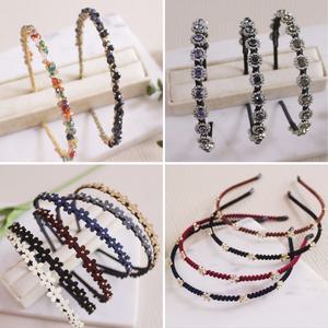 칩스헤어밴드모음 큐빅 비즈 보석 벨벳 얇은 머리띠 고급