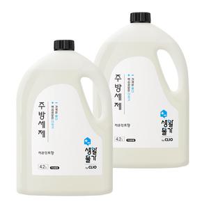 생활물가 주방세제 레몬민트향 4.2L, 2개