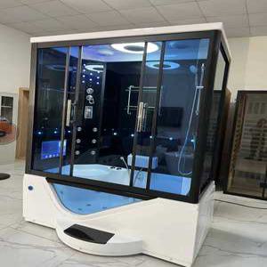 1인용사우나 직사각형 전체 샤워실 욕조 풋 페달 통합 습식 마사지