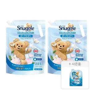 스너글 섬유유연제 블루 스파클 플러스 리필 2.6L, 2개 + 증정(블루스파클 플러스 100ml, 1개)