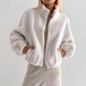 [옷자락]여자 소프트퍼 집업 겨울연말룩 하이넥 퍼프 자켓