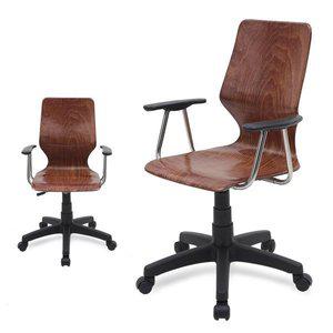 [체어포커스] 하이팩 CF-608 원목 강의실 학원 등받이 컴퓨터 독서실 도서관 학생 공부 회전 의자