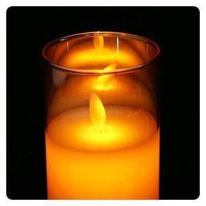 [IXHIVFYE_4B]유리병 LED 캔들15cm 브라운