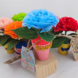 [HYIJXZ3Q_4B]DIY 꽃 카네이션 메시지 화분 만들기 하늘색