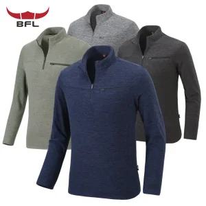 겨울 버팔로 남자 스판 등산티 등산복상의 아웃도어 집업티 남성 긴팔 티셔츠 W025