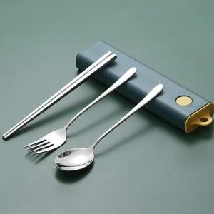 식도락 휴대용 수저 포크세트 캠핑 무소음 수저통