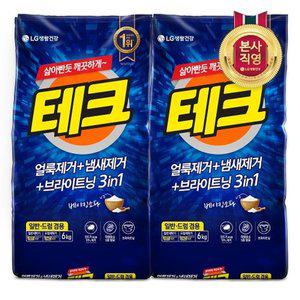 [엘지생활건강]테크 3in1 분말세제 리필 6kg (진드기 사체 제거) x 2개
