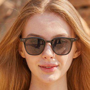 [KOLEAT]WOMEN 레이어드 뿔테 무지 올블랙 자외선 차단 선글라스 [TMGBK]