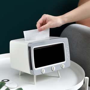 레트로 핸드폰거치대 티비 두루마리휴지 티슈케이스