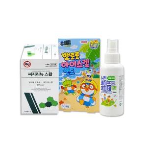 스킨세이프 모기기피제 100ml + 뽀로로 아이스겔밴드18매입 + 삼현 써지리뉴스왑 100매입