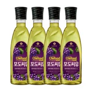 [롯데웰푸드][본사직영] Chefood 포도씨유 500mlx4개