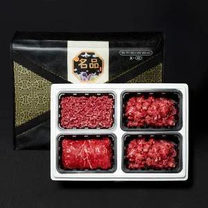 갤러리아 [우소담] 한우 선물세트 실속정육 4구 1.2kg 1+ (국거리,불고기,다짐