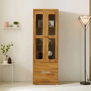 우아미가구 파준 2단 서랍 유리 장식장 600