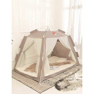 면난방텐트 패브릭 실내 침대 텐트 수면 원터치 접이식 난방텐트 침실 자동 싱글퀸 1인용