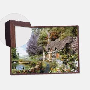 500피스퍼즐 호숫가 작은 집+월넛(알루미늄 액자) 풍경퍼즐
